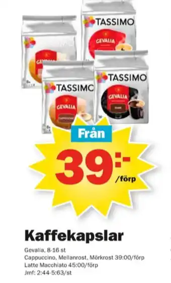 Pekås Tassimo Kaffekapslar erbjuda