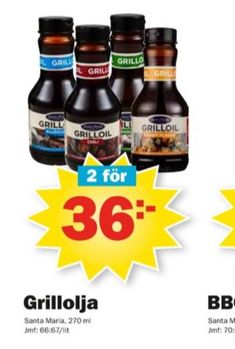 Pekås Santa Maria Grillolja erbjuda