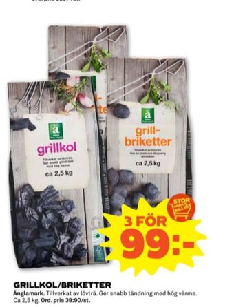 Stora Coop Änglamark Grillkol/briketter erbjuda
