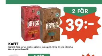 Tempo Garant Kaffe malet erbjuda
