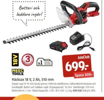 Jula Meec Tools Häcksax erbjuda
