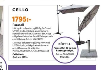K-rauta Cello Parasoll erbjuda