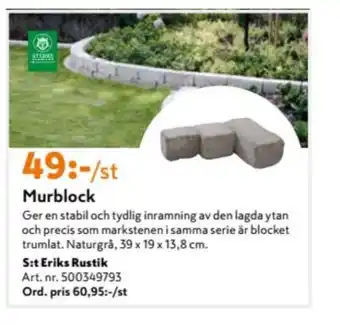K-rauta S:t Eriks Murblock erbjuda
