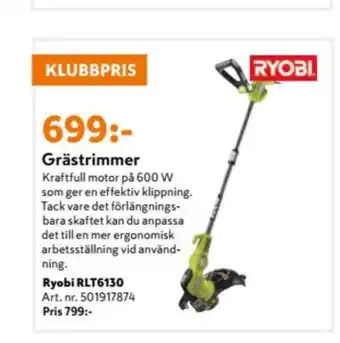 K-rauta Ryobi Grästrimmer erbjuda