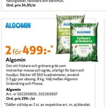 K-rauta Algomin Gräsmattegödsel erbjuda