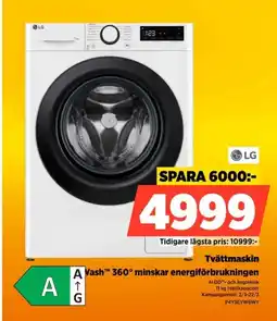 Power LG Tvättmaskin vash™ 360° minskar energiförbrukningen erbjuda