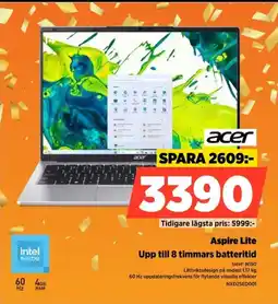 Power Acer aspire lite upp till 8 timmars batteritid erbjuda
