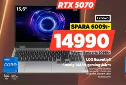 Power Lenovo LOQ Essentiell Smidig 144 Hz gamingskärm erbjuda