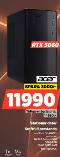 Power Acer stationär dator kraftfull prestanda erbjuda