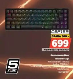 Power Cepter gamingtangentbord kompakt design erbjuda