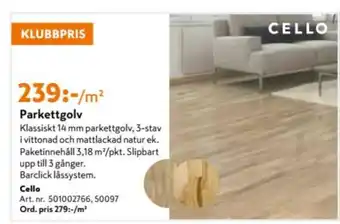 K-rauta Cello Parkettgolv erbjuda