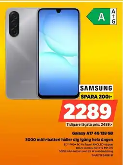 Power Samsung galaxy a17 4g 128 gb 5000 mah-batteri håller dig igång hela dagen erbjuda