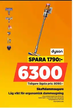 Power Dyson skaftdammsugare låg vikt för ergonomisk dammsugning erbjuda