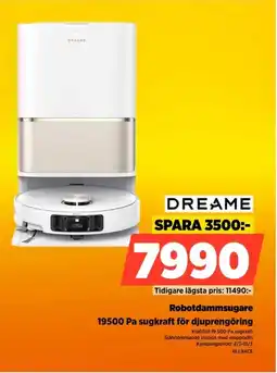 Power Dreame robotdammsugare 19500 pa sugkraft för djuprengöring erbjuda
