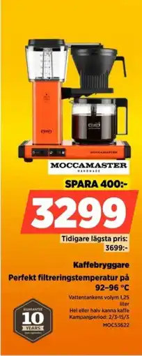 Power Moccamanter kaffebryggare perfekt filtreringstemperatur på 92-96 °c erbjuda