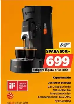 Power Kapselmaskin justerbar piphöjd erbjuda