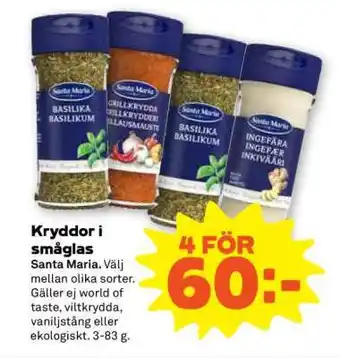 Stora Coop Kryddor i småglas erbjuda