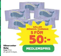 Coop Våtservetter baby erbjuda