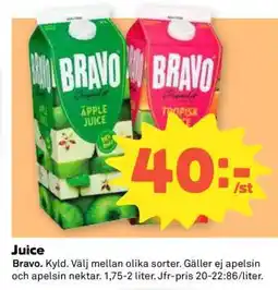 Coop Bravo juice erbjuda