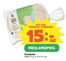 Coop Tunnbröd erbjuda