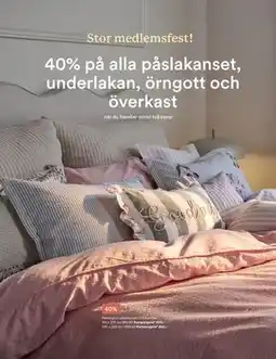 Hemtex 40% på alla påslakanset, underlakan, örngott och erbjuda