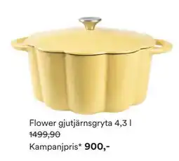 Hemtex Flower gjutjärnsgryta 4,3 l erbjuda