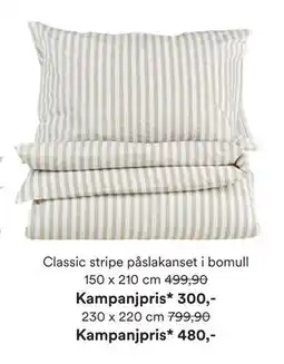 Hemtex Classic stripe påslakanset i bomull erbjuda