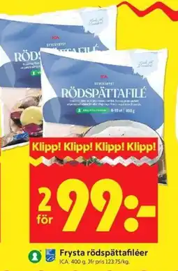 ICA Kvantum ICA Frysta rödspättafiléer erbjuda