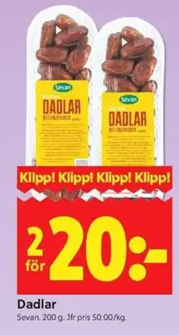 ICA Kvantum Sevan Dadlar erbjuda