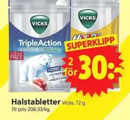 ICA Supermarket VICKS Halstabletter erbjuda