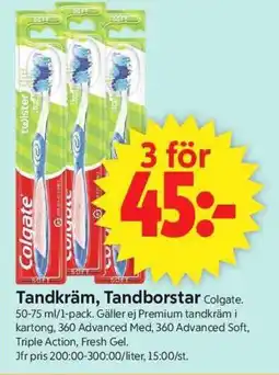 ICA Supermarket Colgate Tandkräm, Tandborstar erbjuda