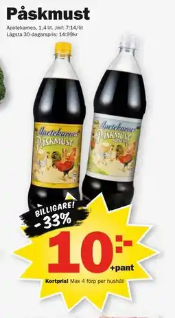 Pekås Påskmust, Medlemspris erbjuda