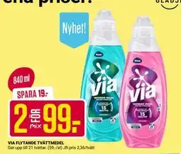 ÖoB VIA FLYTANDE TVÄTTMEDEL erbjuda