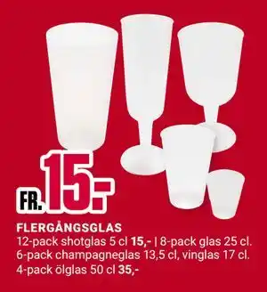 ÖoB FLERGÅNGSGLAS erbjuda