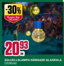 ÖoB SOLCELLSLAMPA HÄNGADE GLASKULA erbjuda