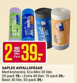 ÖoB SAPLEX AVFALLSPÅSAR erbjuda