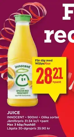 Willys JUICE, Medlemspris erbjuda