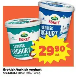 Coop Daglivs Grekisk/turkisk yoghurt erbjuda