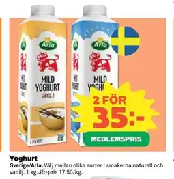 Coop Daglivs Yoghurt, Medlemspris erbjuda