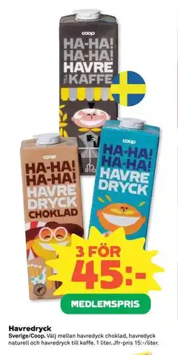 Coop Daglivs Havredryck, Medlemspris erbjuda