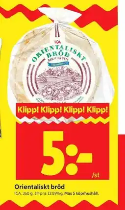 ICA Kvantum Orientaliskt bröd erbjuda