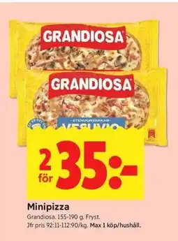 ICA Kvantum Minipizza Grandiosa erbjuda
