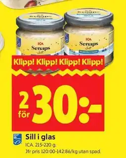 ICA Kvantum Sill i glas erbjuda