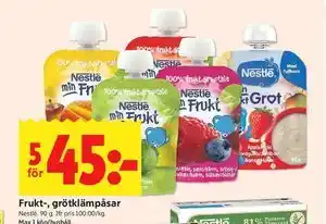 ICA Kvantum Frukt-, grötklämpåsar erbjuda