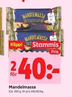 ICA Kvantum Mandelmassa, Medlemspris erbjuda