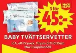 ICA Maxi ICA Baby tvättservetter erbjuda