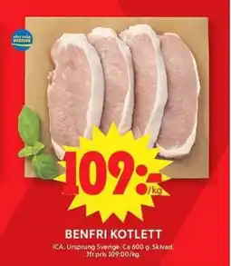 ICA Maxi Benfri kotlett erbjuda