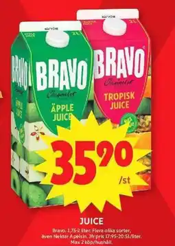 ICA Maxi BRAVO Juice erbjuda
