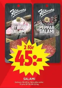 ICA Maxi KOTIVARA Salami erbjuda