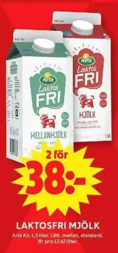 ICA Maxi ARLA Laktosfri mjölk erbjuda